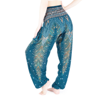 Yoga-Harembroek Small Veer groen/blauw